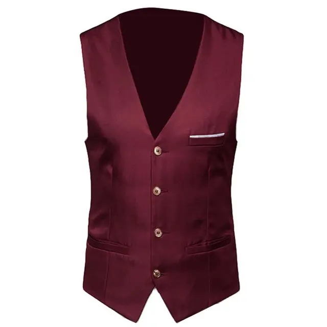 Men Waistcoat Plus Size Classic Formal Business Solid Color Suit Vest Single Breasted Business Sleeveless Waistcoat жилет 1