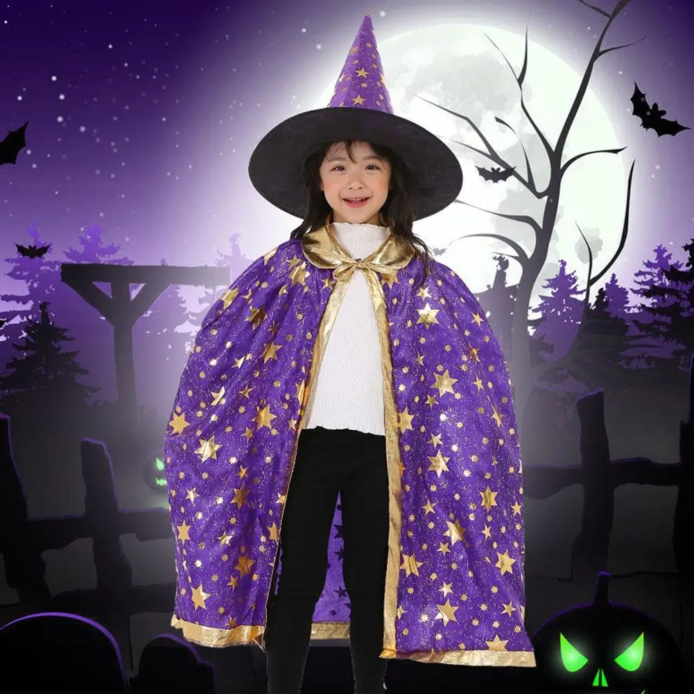 

Halloween cloak children's performance costume little cloak hat five-star suit witch cosplay magician H6Y7