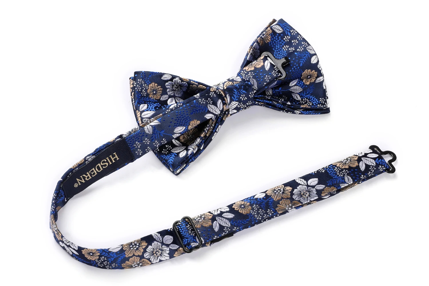 HISDERN Pre Tied Bow Tie Handkerchief Set Pocket Square Floral Paisley Men Adjustable Formal Wedding Party Classic Butterfly
