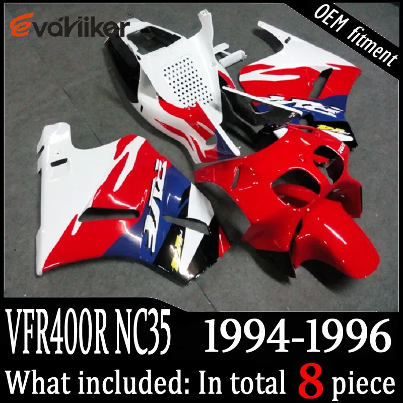 Заказной обтекатель для VFR400R NC35 V4 1994-1996 ABS пластиковые мотоциклетные панели красный черный+ подарки