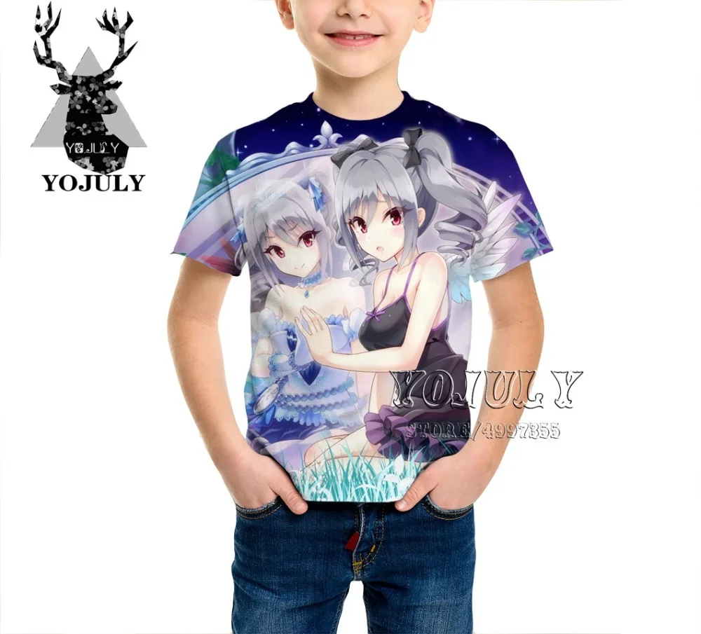 YOJULY/детская одежда Idol Master, Детская футболка с 3d принтом Золушки для девочек и мальчиков Лидер продаж, модные футболки A466