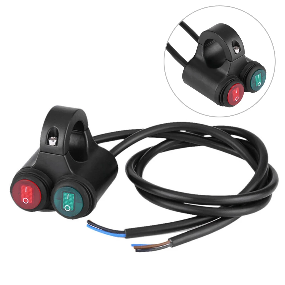 12V D Тип руль двойной переключатель 7/8 дюймов ближнего света, лампа для противотуманной фары прожектор ВКЛ-ВЫКЛ мотоцикла ATV Переключатели Реле