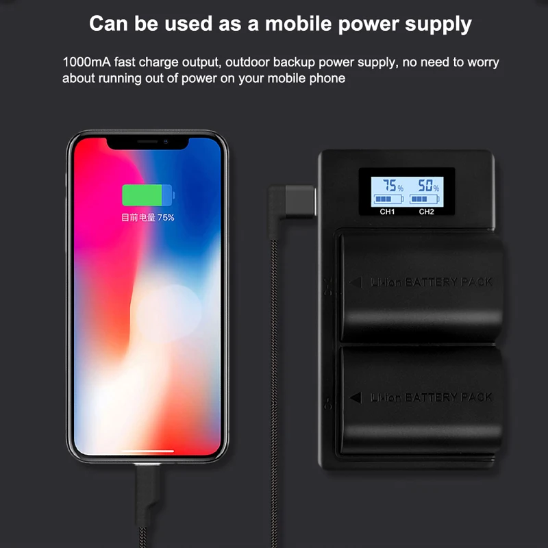 Battery Charger For Canon EOS LP-E6N LPE6 LP-E6 E6N