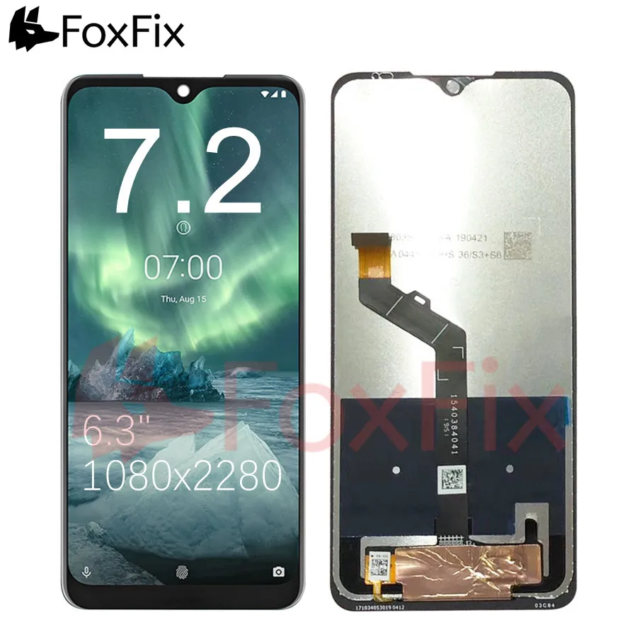 FoxFix LCD For Nokia 7.2 LCD Display Touch Screen Digitizer Assembly For Nokia 7.2 TA-1196 LCD Display Replacement Parts