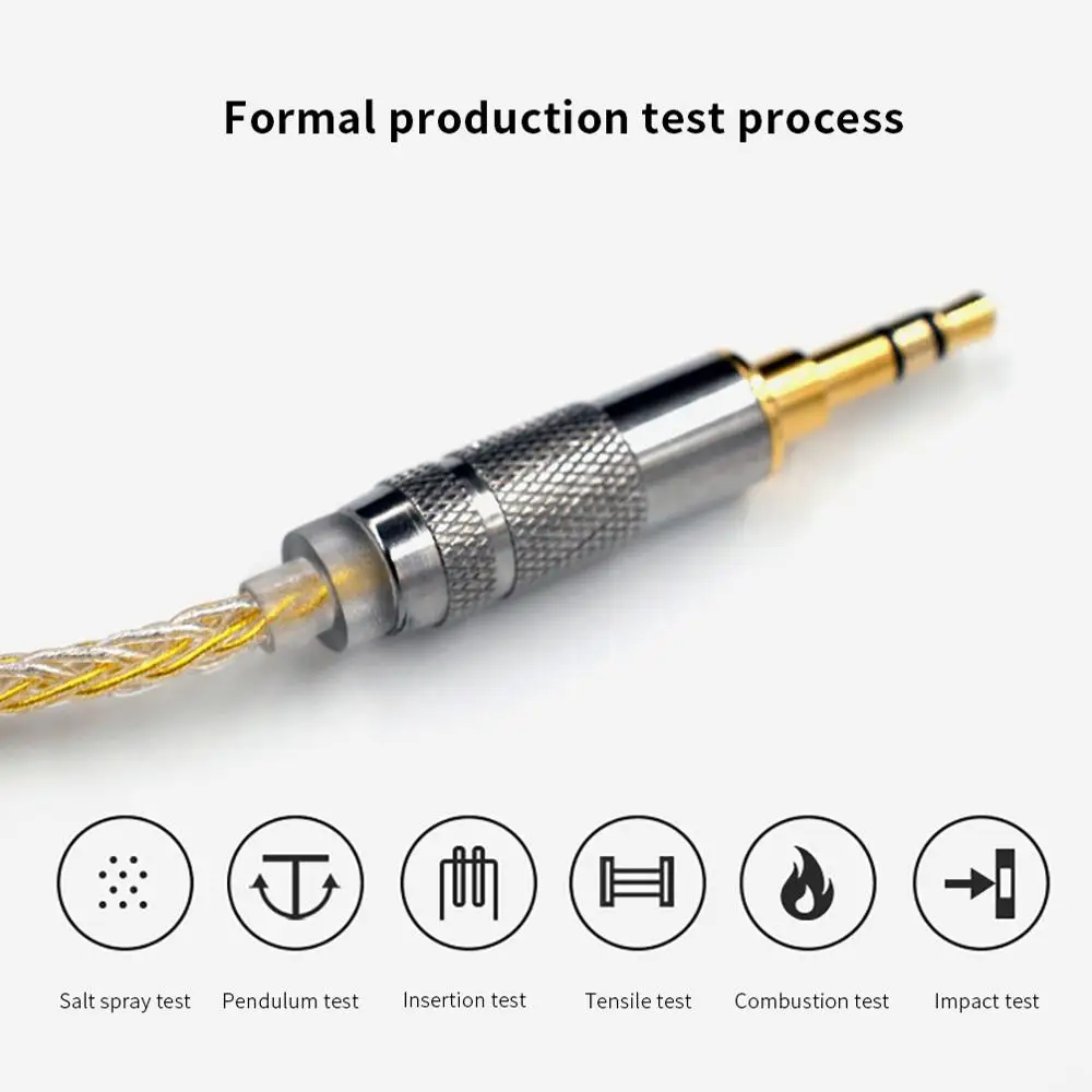 KZ reference level HiFi headset braid upgrade cable 200 core gold silver cubic mixed knitting earphones line