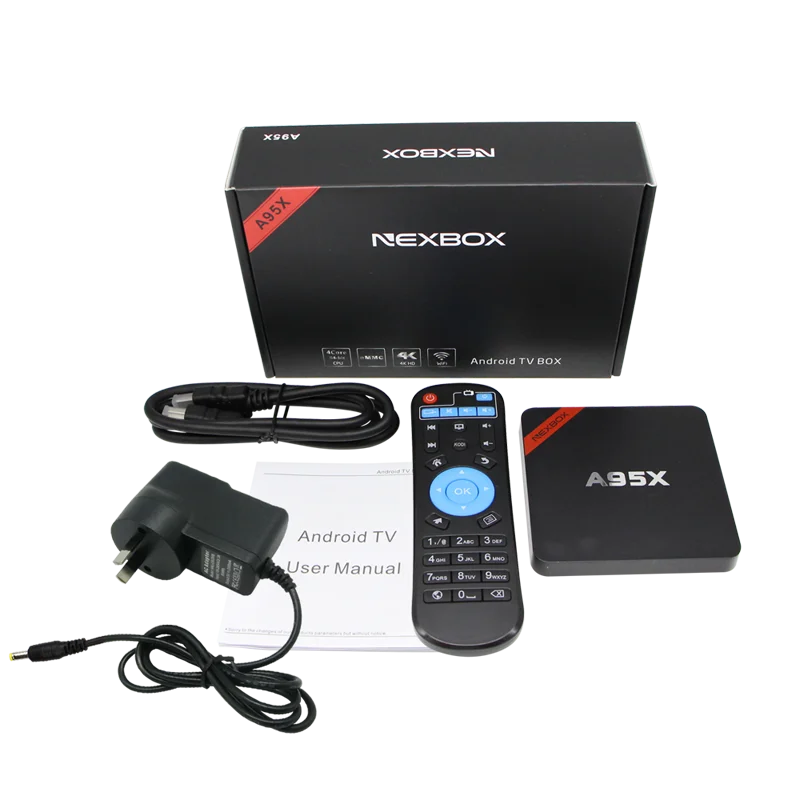 NEXBOX A95X A7N Android Amlogic S905 четырехъядерный процессор CortexA53 2,0 GHz 64 телеприставка 2,4 Wifi Super HD video1GB 8GB 4K Smart tv Box