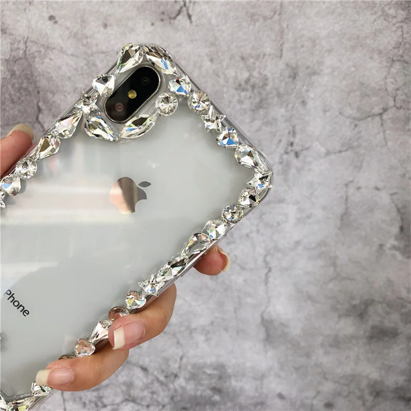 Чехол со стразами для iPhone 12 Mini 11 Pro Max 7 8 6s X Plus XR XS MAX SE 2020 Прозрачный чехол Samsung S10 S10E
