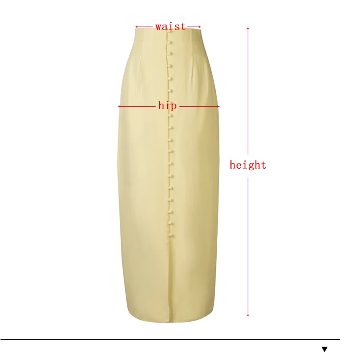 AEL летние Для женщин высокая посадка на пуговице обтягивающая юбка-макси желтый длинные юбки встречная складка Костюмы Jupe Femme