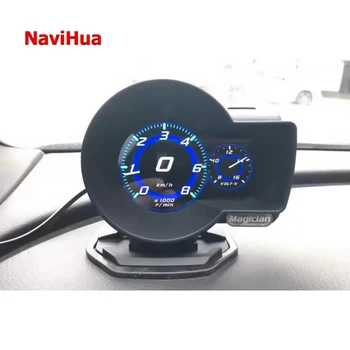 

Navihua Car Digital Boost Gauge Profession Magician F8 F835 OBD Display Voltage Speed Meter ect Water Temp Alarm Auto Diagnostic
