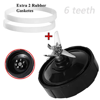 

6 Fins Blade for Nutri Ninja Blender Juicer Mixer Spare Replacement Parts 1 Extra Gasket for BL660 BL663 BL663CO BL740 BL770 ect