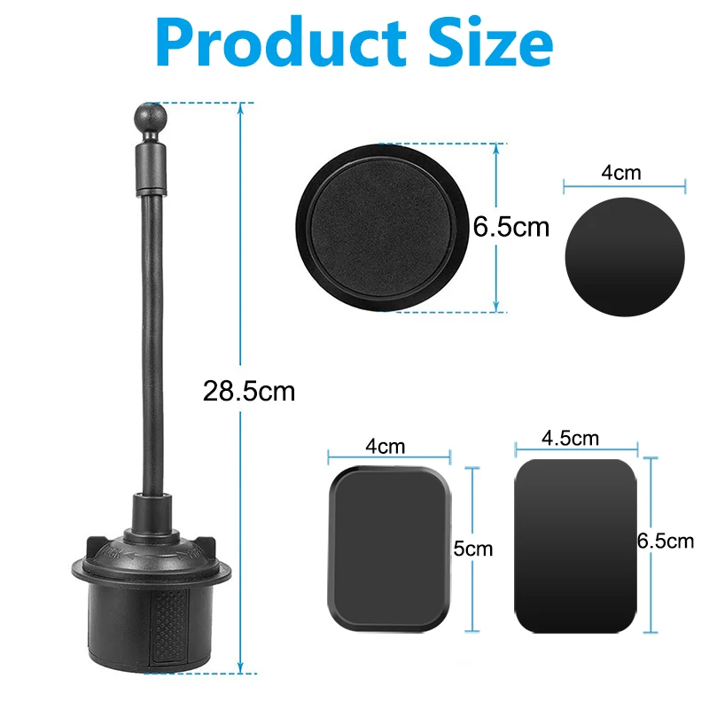 XMXCZKJ Magnetic Car Cup Holder Phone Mount Adjustable Gooseneck Cell Phone Holder for Most Smartphones for Iphone Xiaomi HuaWei