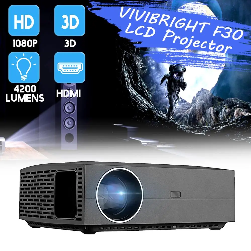VIVIBRIGHT F30 ЖК проектор Full HD Поддержка 3D 4K 1080P мини портативный домашний офис