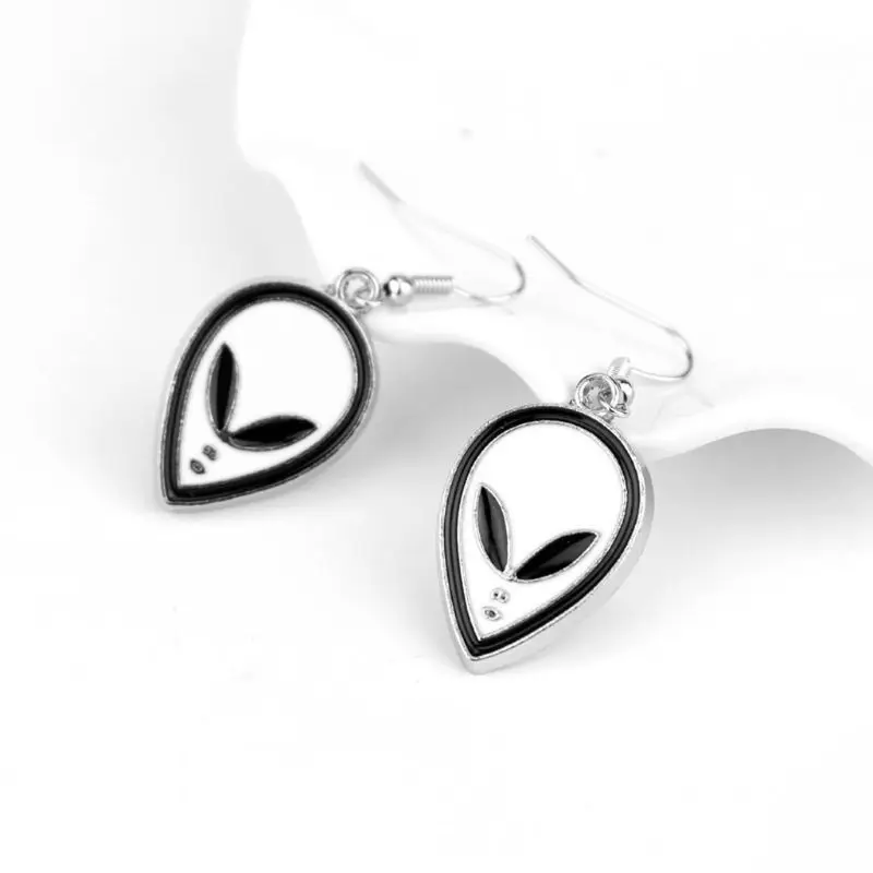 

Outer Space Aliens Earrings Enamel Aliens Head Dangle Earrings for Women Jewelry