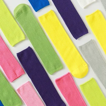 

0-10Years Spring Candy Color Knitted Tube Socks Unisex Children Fashion Sport Autumn Winter Gift