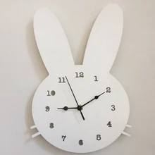 Скандинавский кролик из дерева в форме настенные часы Детская комната Декор Пол нейтральный настенные часы детский душ подарок Домашнее украшение