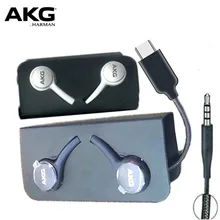 Наушники AKG черные eo IG955 3,5 мм/type-c в уши с микрофоном Проводная гарнитура для Galaxy samsung note10/note10+ S8 S9 s10 смартфон