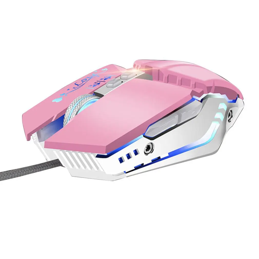 Silent colorful Механическая металлическая мышь для макросъемки, Usb светильник, игровая мышь Rgb, аксессуары для компьютера - Цвет: Silent colorful