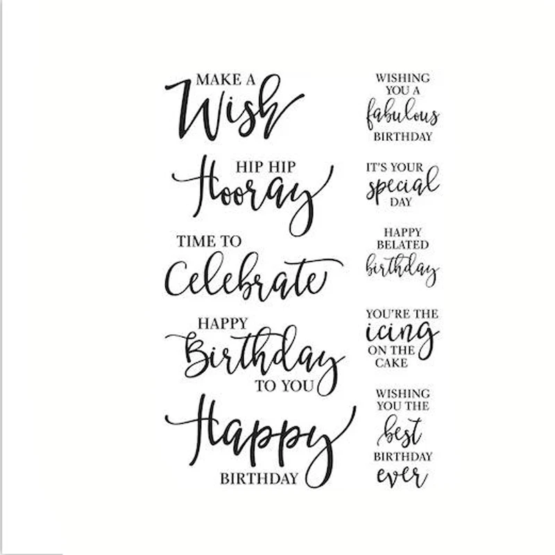 Zfparty English Words Clear Stamps For Scrapbooking Tampons