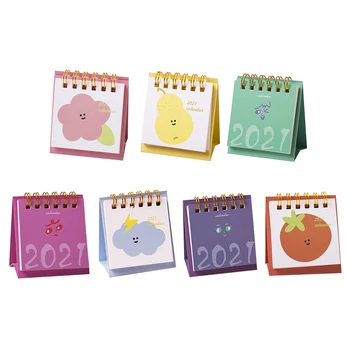 

Hand Drawing 2021 Fresh Cartoon Mini Desktop Paper Calendar Dual Daily Scheduler Table Planner Yearly Agenda Organizer