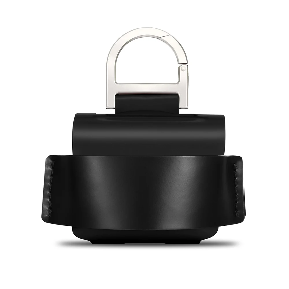 Чехол из натуральной кожи для AirPods Pro с брелком-крючком, противоударный чехол для AirPods 3, чехол, коричневый, черный, зеленый,, аксессуары - Цвет: Черный