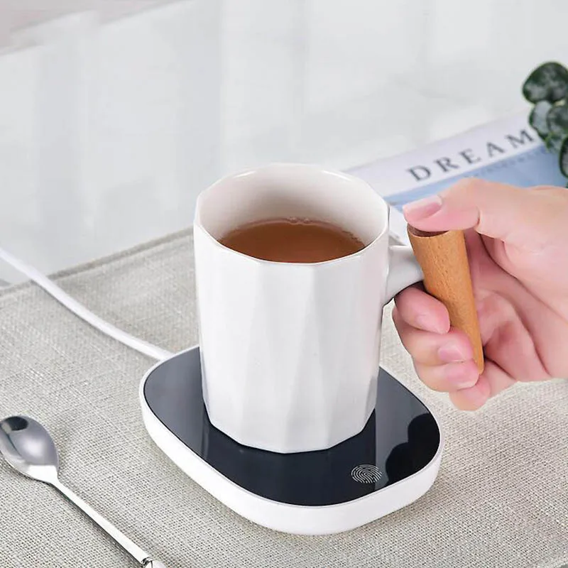 220V Cup Warmer Touch Control Electric Cup Mug Warmer 3 Gear Heating Coaster Tea Warmer Office Accessories Keep Drink Warm