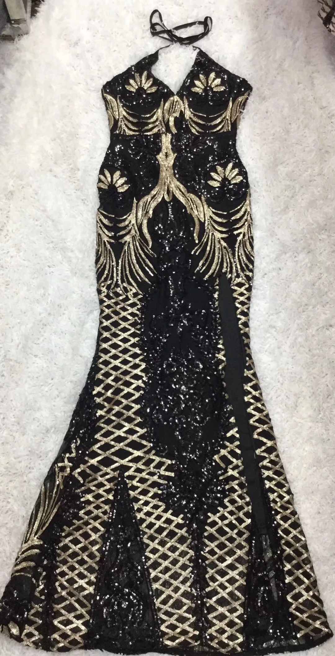 Сексуальное Женское облегающее вечерние платье Vestido Для женщин Лето v-образный вырез с лямкой на шее платье из тюля без рукавов с низким вырезом на спине, с блестками с геометрическим рисунком Бандажное платье