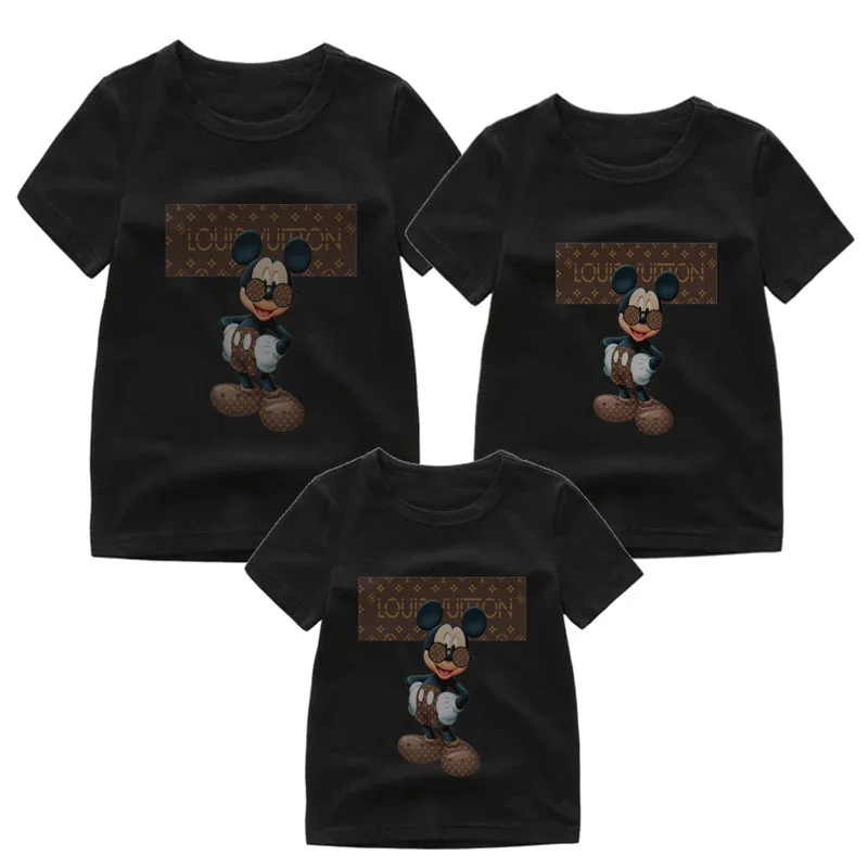 

Familia del ratón que empareja la Ropa Camisetas de impresión mamá papá y Me Mouse cuello redondo Camiseta de fiesta familiar de moda de manga corta Camiseta