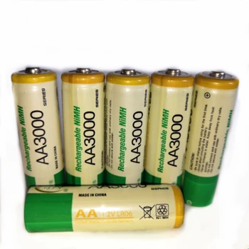 

6pcs/lot 1.2V AA rechargeable battery high power high density 3000mAh AA rechargeable nickel metal hydride battery