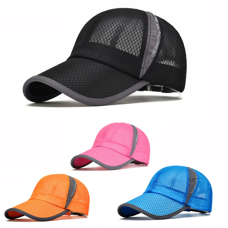 

New Summer Mens Outdoor Sport Sunscreen Baseball Hat Running Visor Cap Breathable Quick Dry Mesh Caps Gorras Chapeu 2020