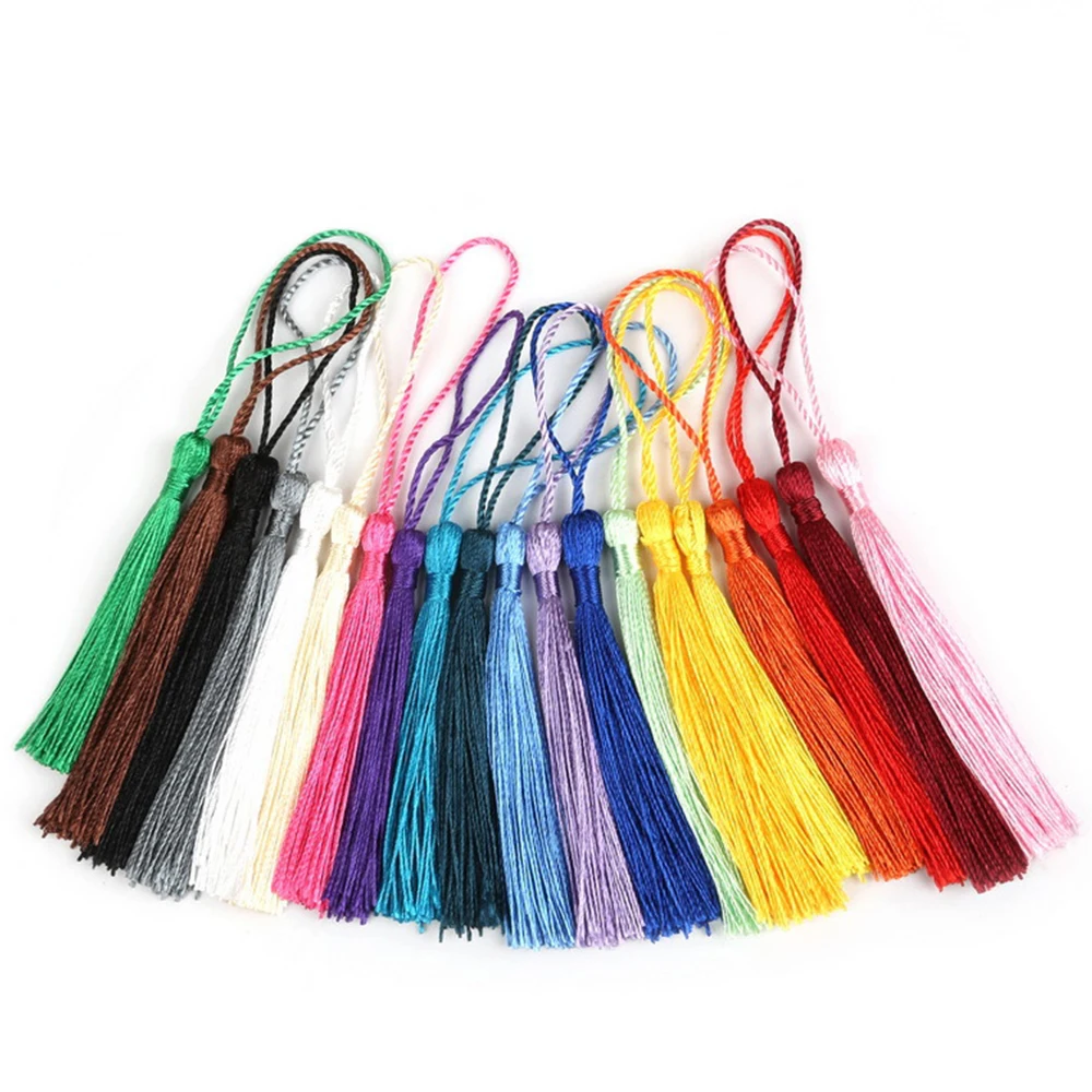 32PCS/Pack 7cm mixed color Hanging rope Silk Tassels fringe for DIY sewing bang tassel trim key tassels Embellish curtain