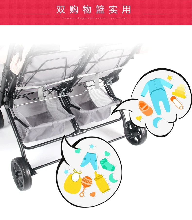 Двойная Складная коляска Twins с откидной ручкой подходит для детей|pushchair travel