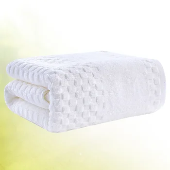 

1pc Pure Cotton Bath Towel Hightly Absorbent Bath Sheet Thicken Shower Towel for Home Hotel Use (White)