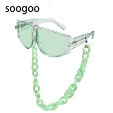 

2021 Fashion Vintage Sunglasses Women With Chain Luxury Designer Sun Glasses For Men Rectangle Des Lunettes De Soleil UV400