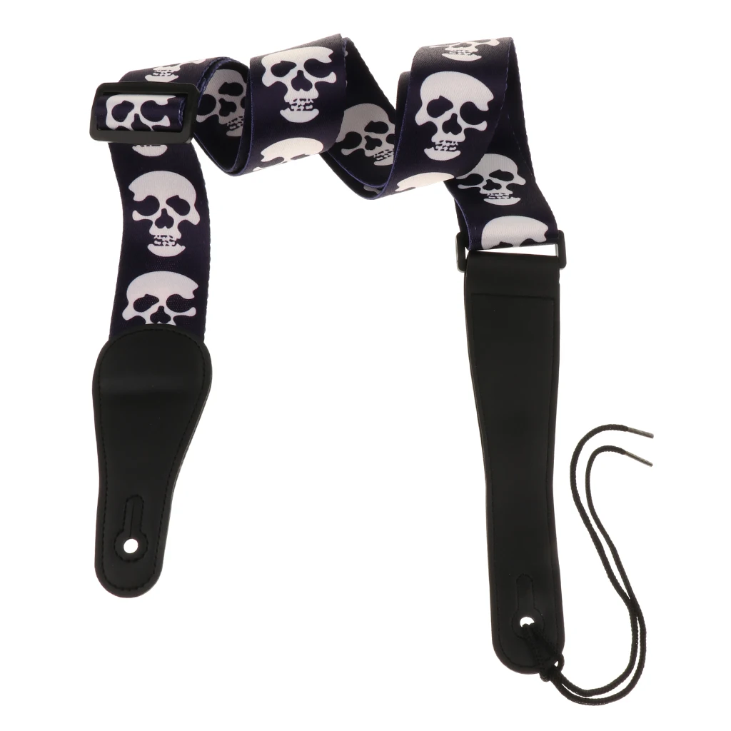 2 ''широкая гитара с черепом ремешок наконечниками из искусственной кожи для