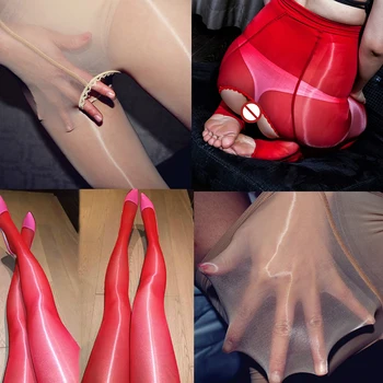 

Women High Waist Oil Shiny Tights Lingerie Gloss Sexy Pantyhose Sheer Nylon Stockings