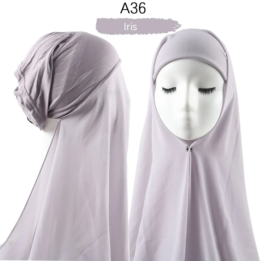 Women Muslim Instant Chiffon Hijab With Cap Underscarf Bonnet HIjabs  Scarf Islam Headscarf Headwrap Turbante