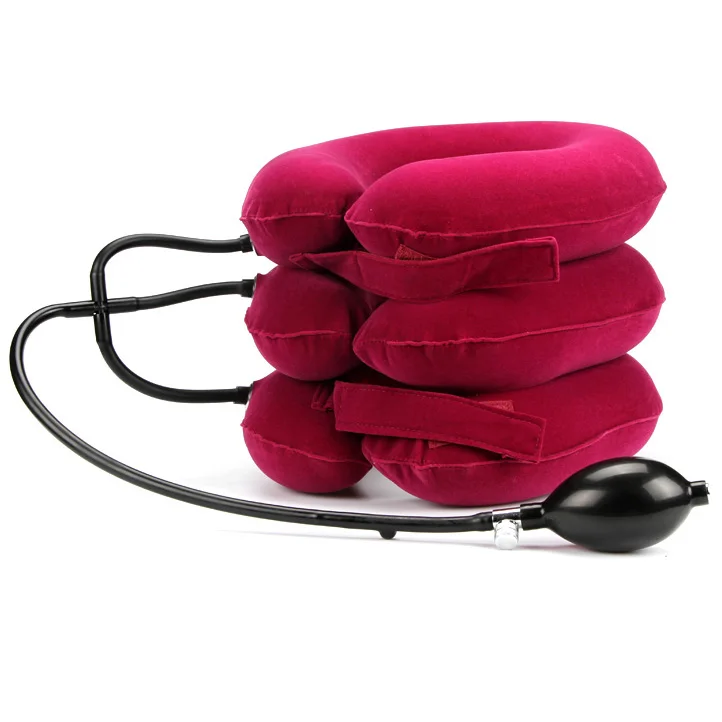 Full velvet neck traction device household medical inflatable collar cervical vertebra traction