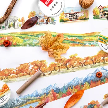 

Golden Autumn Series 5M Color Printing Collage Decorative Nature Washi Tape