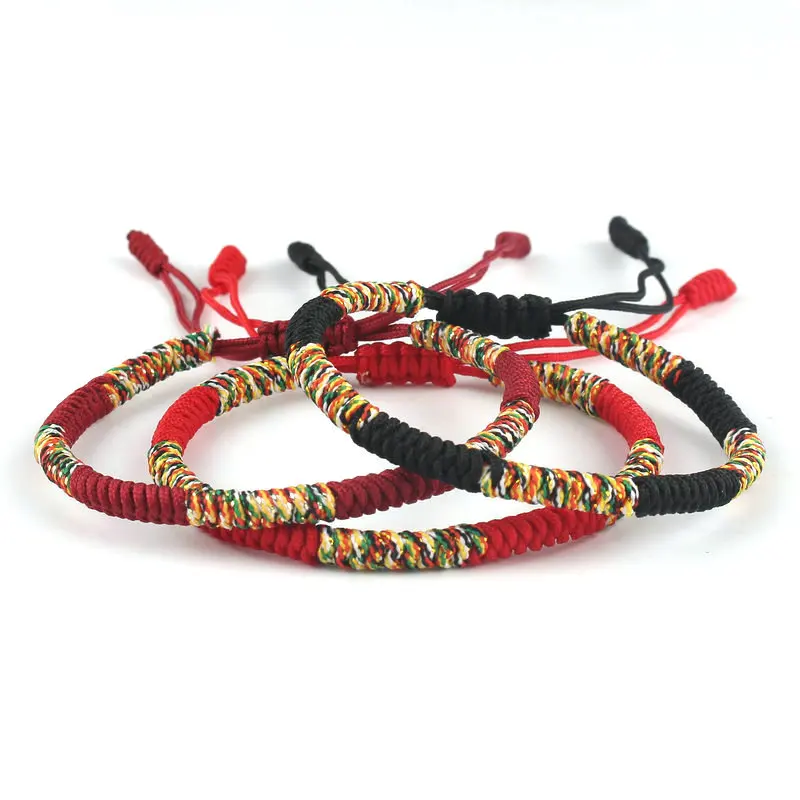 Tibetan Buddhism Lucky Bracelet Unisex Braided Adjustable King Kong Knot Red String Bracelets For Men Women Couple Pulsera bracelet jewelry leather bracelets shell charm bracelets