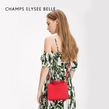 

2020 new Korean shoulder bag ladies handbag embroidery line double-sided organ crossbody bag
