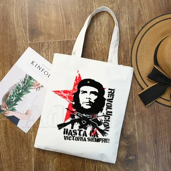 

Che Guevara Fashion Canvas Bag Women Girls Simple Large Capacity Storage Handbag Shoulder Bag Tote Reusable Student Bookbag