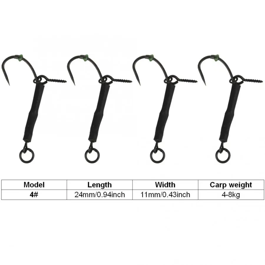 8 шт. Ронни рыболовный крючок 8 образное кольцо колючие Вертлюги рыболовный крючок вращение карпа 4#/6#/8# рыболовный крючок рыболовные аксессуары