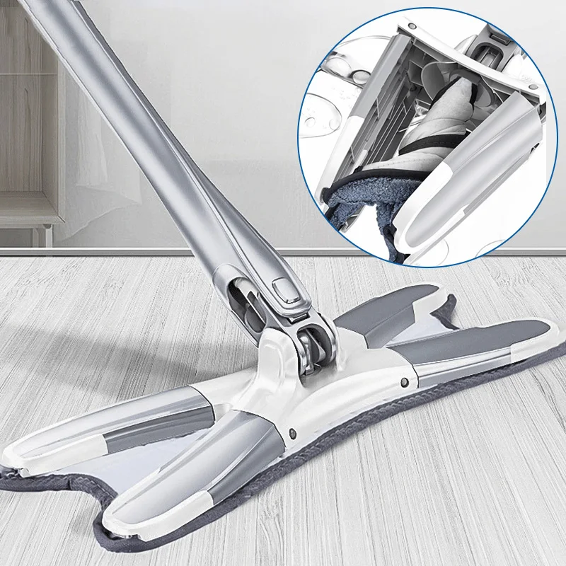 

X-type 360 Cleaning Easy Rotating Mop for Washing Floor Magic Microfiber Cloth Flat Smart Handle Dust Pads Twist Head with Spin