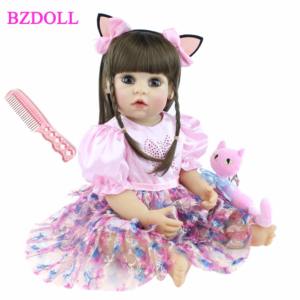 BZDOLL 22 &quotновый силиконовый Reborn Baby Doll игрушка винил длинные волосы принцесса малыш