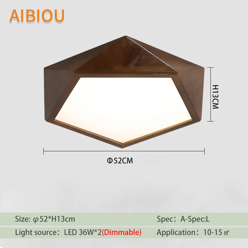 AIBIOU светодиодный потолочный светильник, современный потолочный светильник для коридора, кухни, светильники, коричневый деревянный крепеж для потолочных светильников - Цвет корпуса: A-L Dimmable
