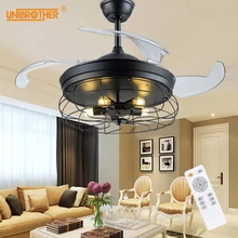 Невидимый потолочный светильник с умным пультом дистанционного управления lnverter вентилятор лампа скандинавский промышленный Декор приспособление для гостиной спальни