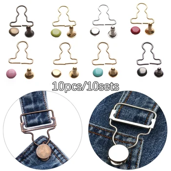 

10 Sets Mini Metal Buckle Doll Clothes Buckle DIY Clothes Material Suitable For 1/6 Doll Girls Doll Overalls Sewing Accessories