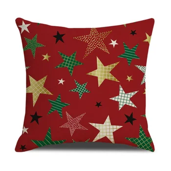 

Cushion Covers Merry Christmas Day Square Santa Claus Pillow Cases Home Decorative Sofa Throw Pillows Covers.,