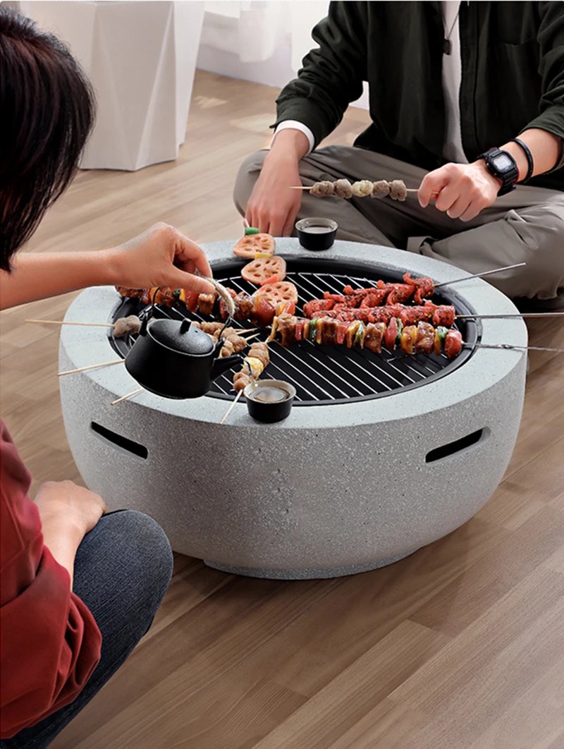 Grille de cuisson portable pour camping en plein air, accessoire de barbecue  au charbon de bois T1, réchaud Hibachi, outil de grille