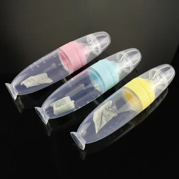 

Baby Feeder Bottle 90ml Spoon with Cover for Infant Toddler Food Milk Medicine Supplement Feeding Bottle Squeeze Feeder